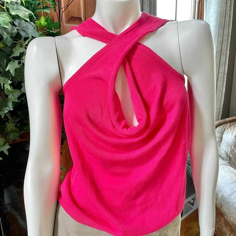 New with tags ETCETERA RIO SLEEVELESS KNIT TOP PINK Super Versatile. Sz MED - Picture 6 of 13